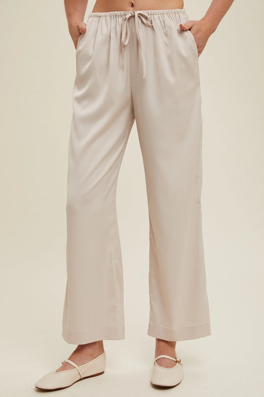 Satin Straight Pants