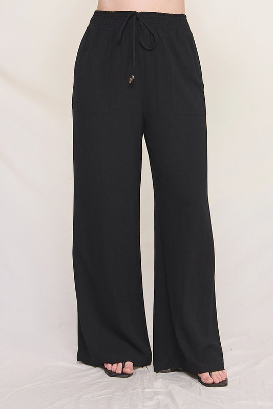Plus Size Soft Linen Wide-Leg Pants