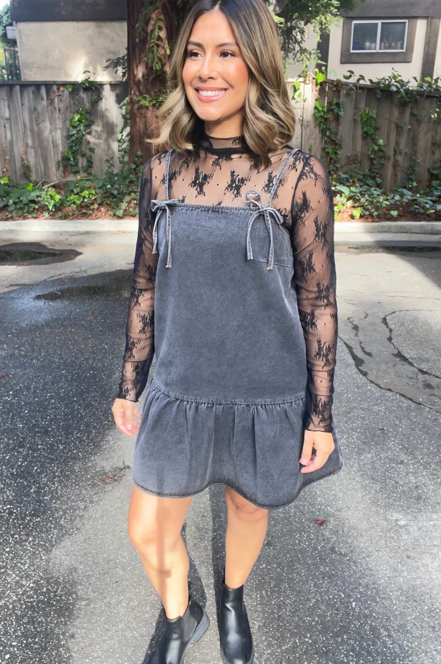 Sleeveless Tiered Denim Dress