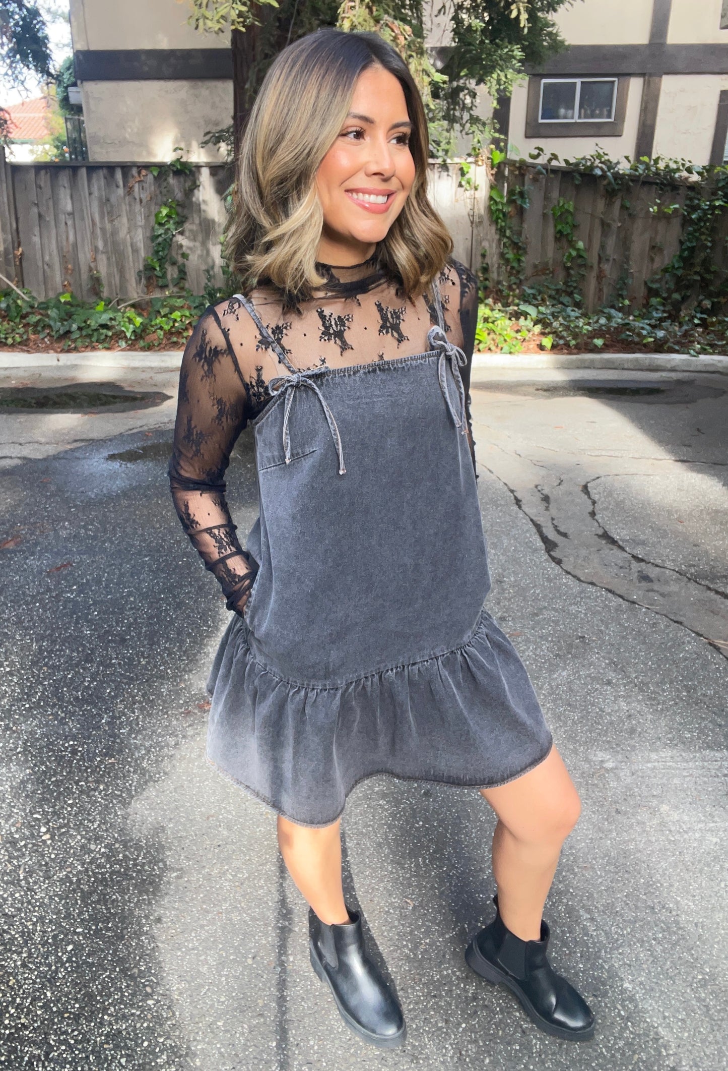 Sleeveless Tiered Denim Dress