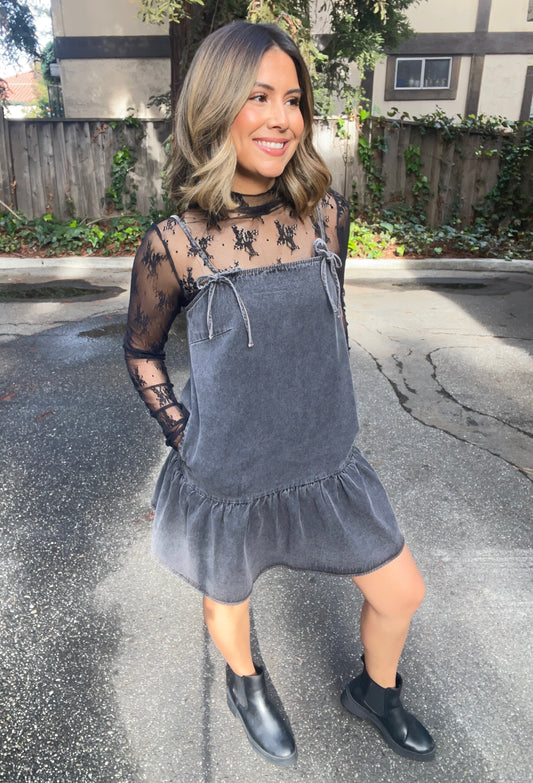Sleeveless Tiered Denim Dress
