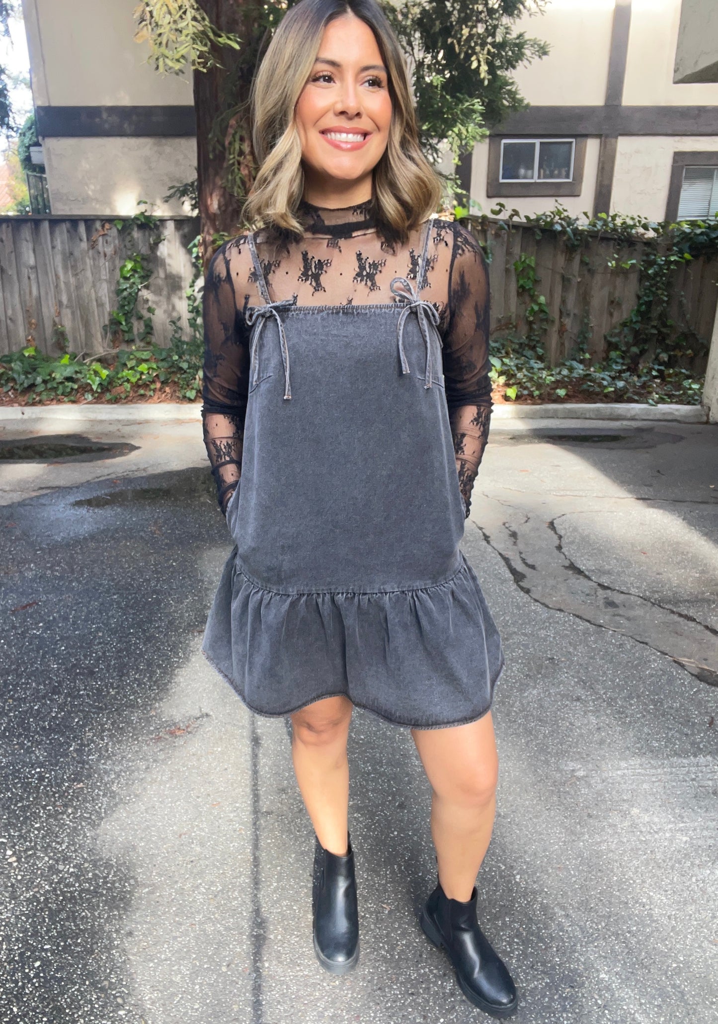 Sleeveless Tiered Denim Dress