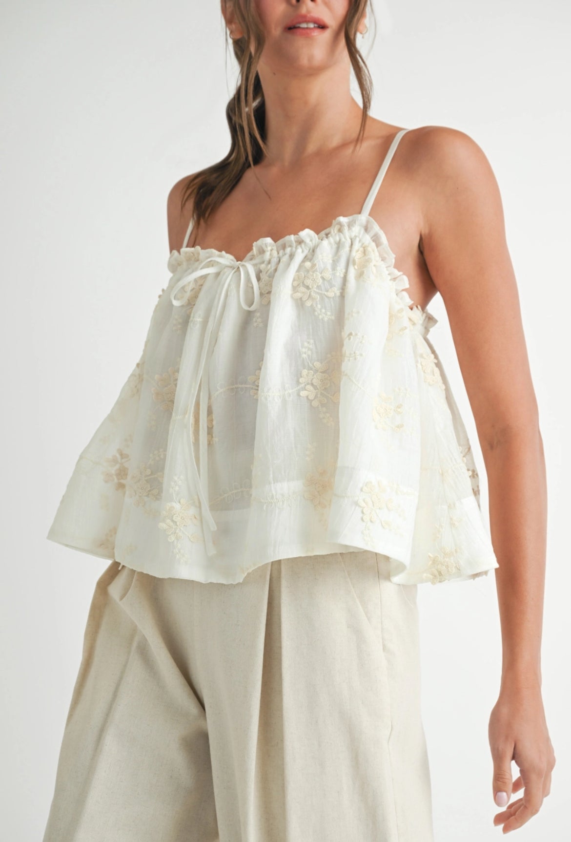 Embroidered Floral Top